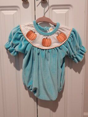 Baby Girl Marie Nicole Velvet Bubble Romper: 3M